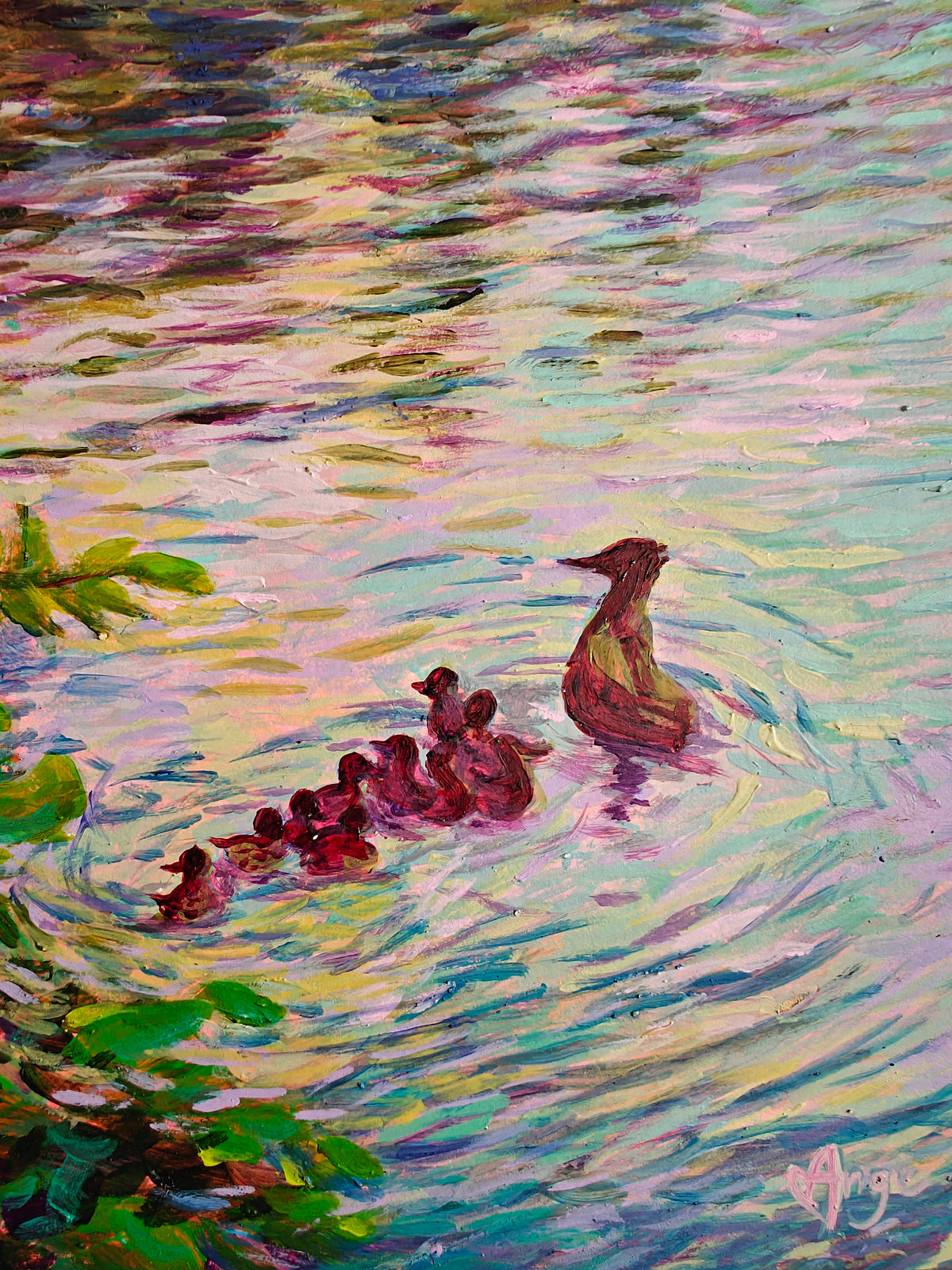 “Mama Duck and Her Ducklings” 7x10"