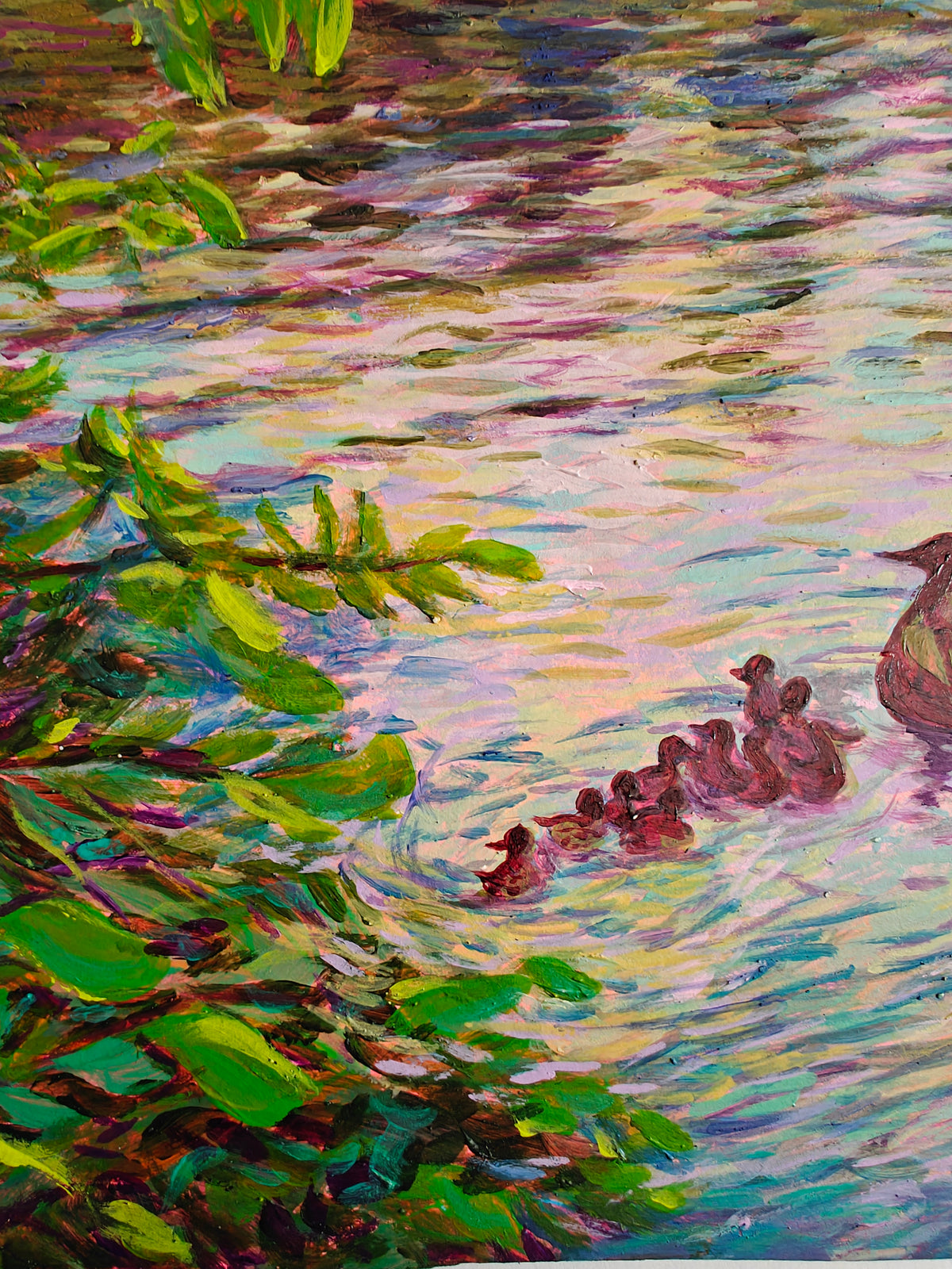 “Mama Duck and Her Ducklings” 7x10"
