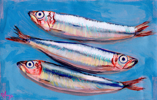 “Blue Anchovy (멸치)” Print, 5x7"