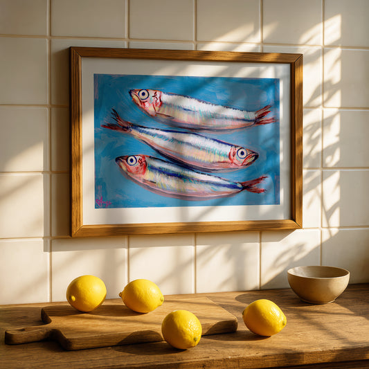 “Blue Anchovy (멸치)” Print, 5x7"